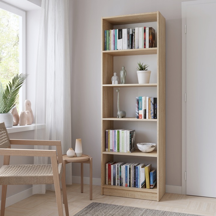 REGAŁ NA KSIĄŻKI SONOMA 5 PÓŁEK 60 CM SEGREGATORY