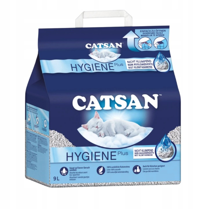 Żwirek dla Kota CATSAN Hygiene Plus Super Chłonny Bezzapachowy Wydajny 9L