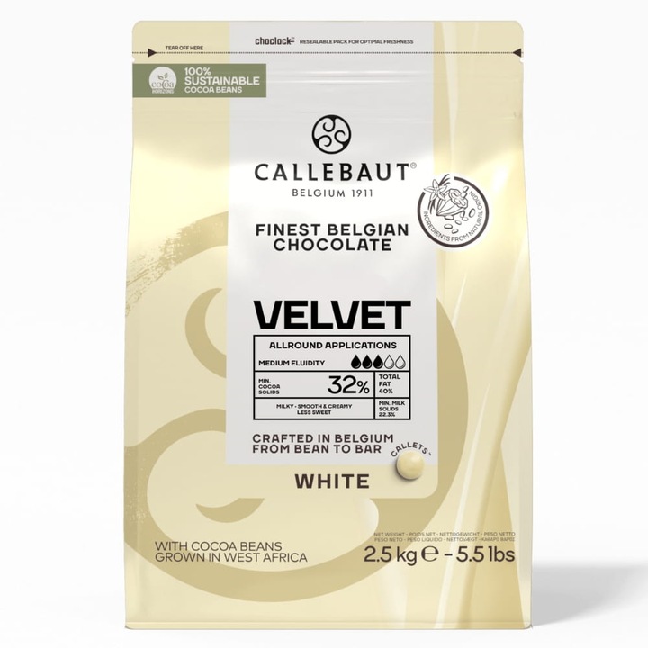 Czekolada BIAŁA Callebaut Velvet W3 2,5kg HIT / Data ważności: