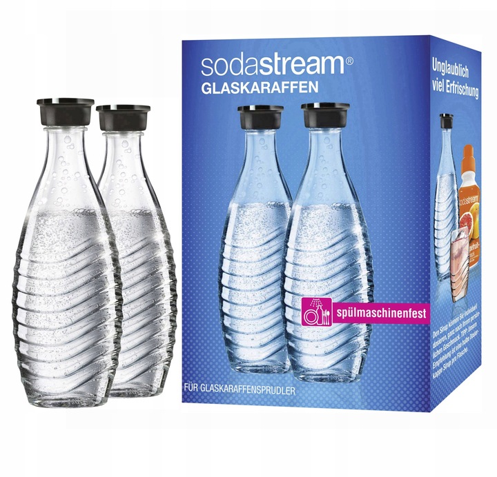 SZKLANE BUTELKI SODASTREAM KARAFKI DO SATURATORA CRYSTAL 2SZT 0,6L