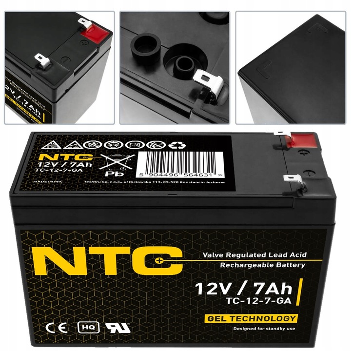 AKUMULATOR ŻELOWY BEZOBSŁUGOWY UPS 12V 7Ah (wymiar 7.2Ah, 7.5Ah, 9Ah, 10Ah)