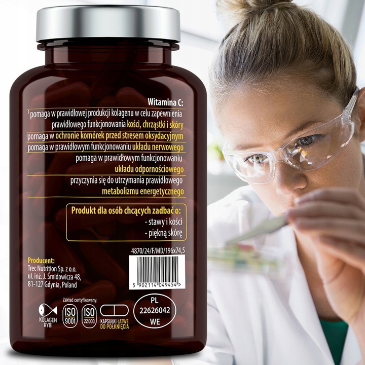 KOLAGEN RYBI FORTE MOCNE STAWY SKÓRA KOŚCI + WITAMINA C COLLAGEN MORSKI