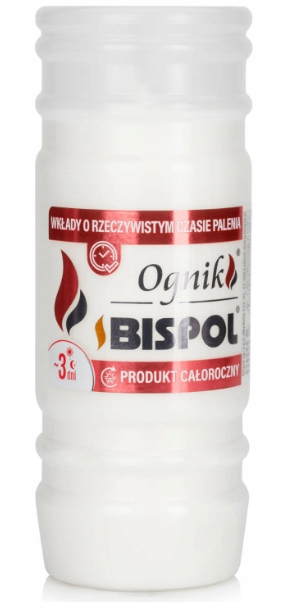 BISPOL wkład parafinowy do zniczy 14,5 cm WP3 zgrzewka 24 sztuki