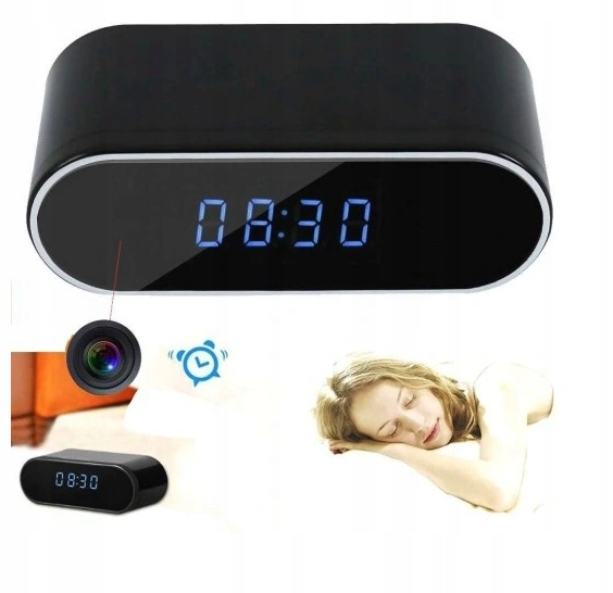 MINI KAMERA SZPIEGOWSKA UKRYTA BUDZIK ZEGAR WIFI FULL HD PODGLĄD NA