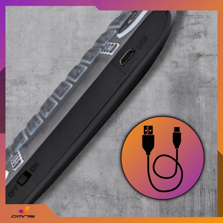 Klawiatura podświetlana bezprzewodowa z touchpadem mini do tabletu tel LED