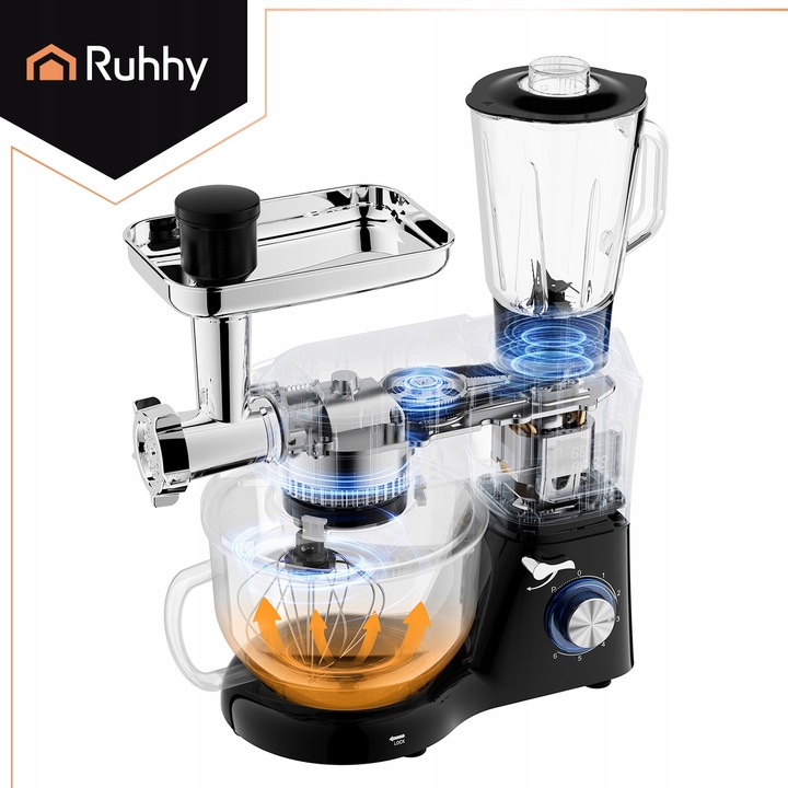 Robot Kuchenny Planetarny z Podgrzewaną Misą 6,2L Wielofunkcyjny +