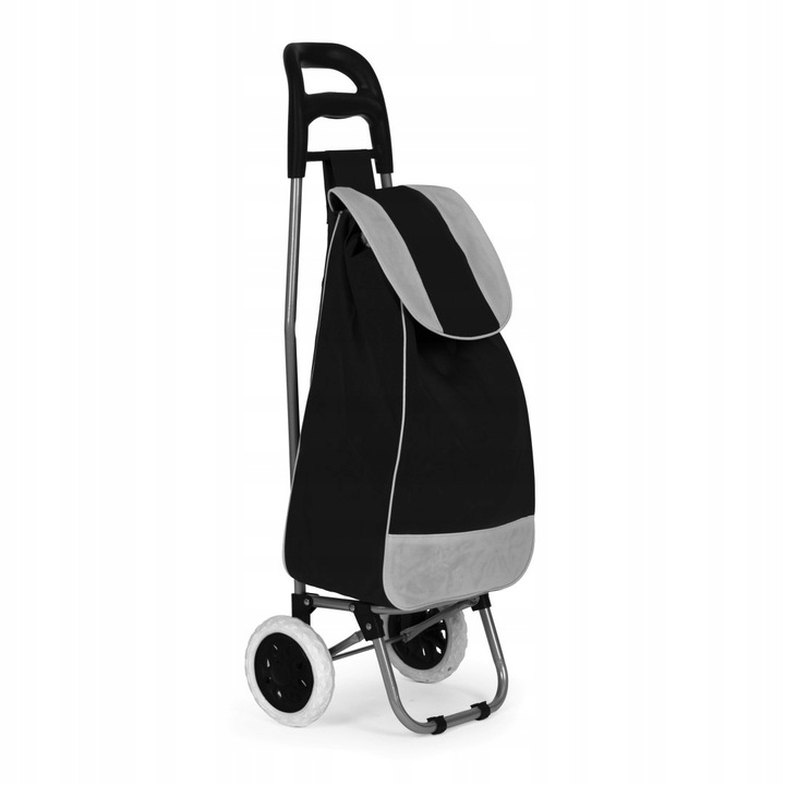 WÓZEK TORBA NA ZAKUPY NA KÓŁKACH DUŻE GUMOWE KOŁA SZTYWNE DNO DLA SENIORA