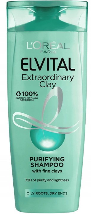 LOREAL SZAMPON OCZYSZCZAJĄCY Z GLINKĄ WŁOSY TŁUSTE DETOKS 72h