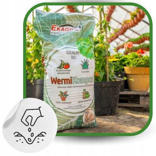 Wermikompost Naturalny NAWÓZ uniwersalny 50L BIOHUMUS do warzyw ziemia