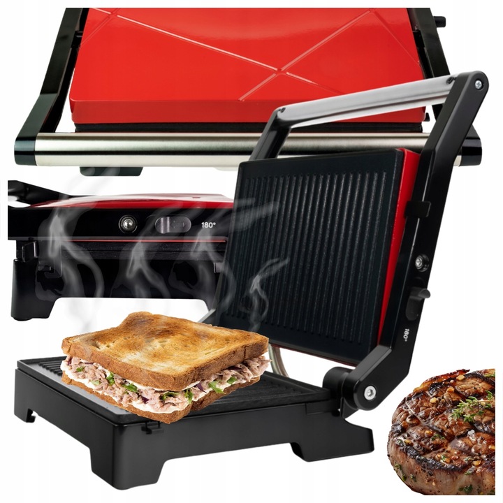 OPIEKACZ DO KANAPEK PANINI TOSTER ROZKŁADANY GRILL 2w1 NON-STICK Duży