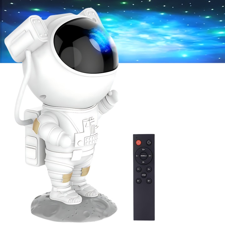 PROJEKTOR GWIAZD RZUTNIK LED LAMPKA NOCNA ASTRONAUTA DLA DZIECI NA PREZENT