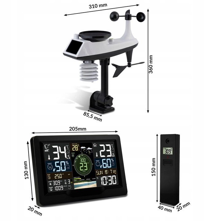 Bezprzewodowa stacja pogodowa pogody higrometr termometr budzik