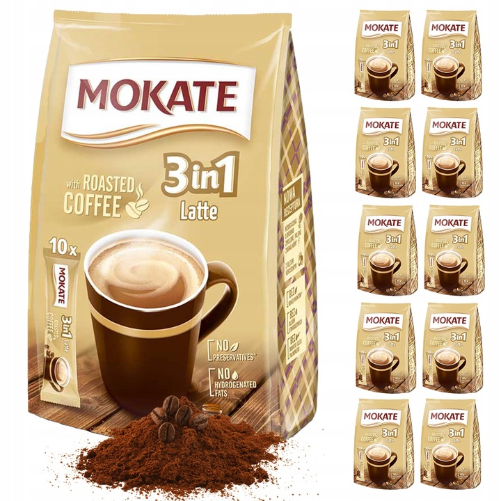 Napój Kawowy Instant Napój W Proszku 3w1 3in1 Mokate Latte 10szt