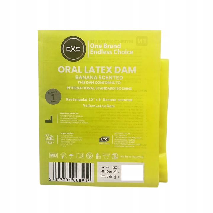 Cienka Chusteczka EXS Koferdamy 4 Smaki Lateksowa Do Seksu Oralnego Owocowe