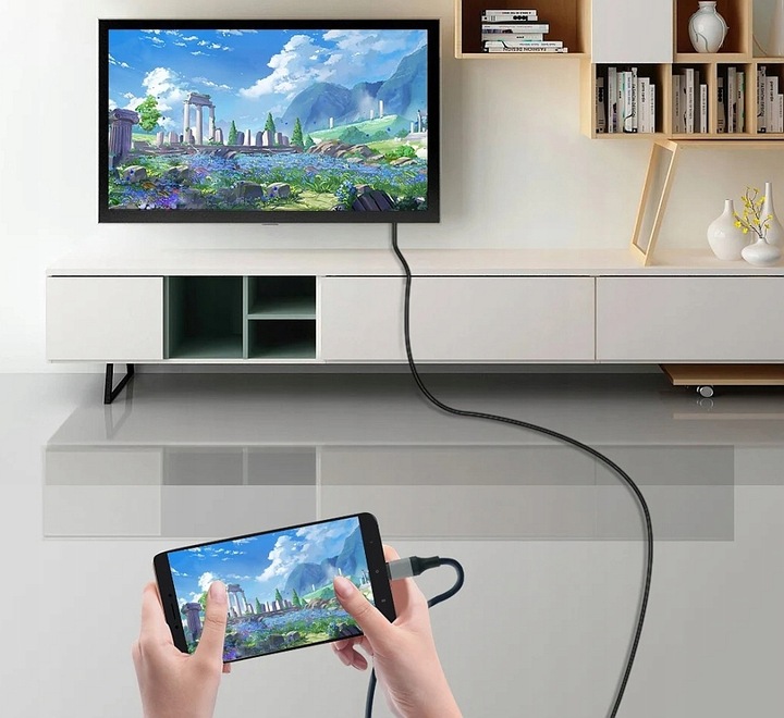 KABEL ADAPTER USB-C 3.1 HDMI 4K MHL TV do Telefonów Samsung DEX Macbook 2m