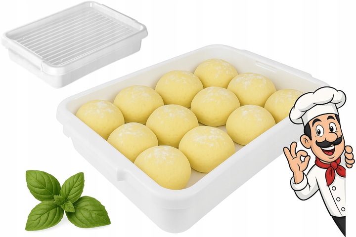 Pojemnik 40x30 z pokrywką do dojrzewania ciasta na pizzę gastronomiczny