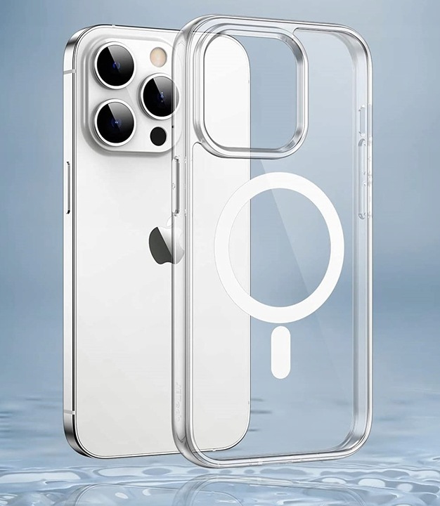 Etui Do iPhone 14 Pro +Szkło 9H WZMACNIANE 360° do MAGSAFE CLEAR CASE