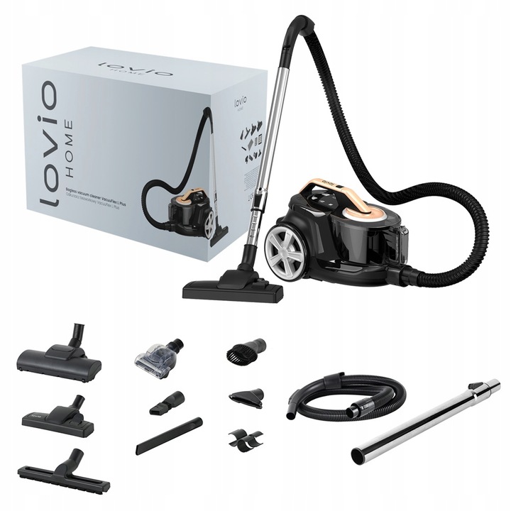 ODKURZACZ BEZWORKOWY CYKLONOWY MOCNY CICHY TURBOSZCZOTKA HEPA 15w1 LOVIO