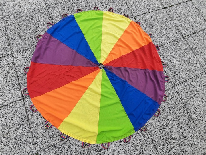 CHUSTA animacyjna 3m spadochron animacyjny dla dzieci tęczowa PROFESJONALNA