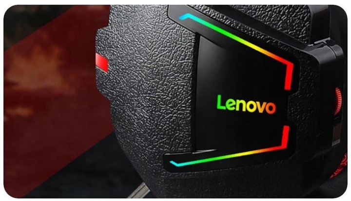 Lenovo Słuchawki GAMINGOWE LED Komputerowe dla Graczy nauszne z Mikrofonem