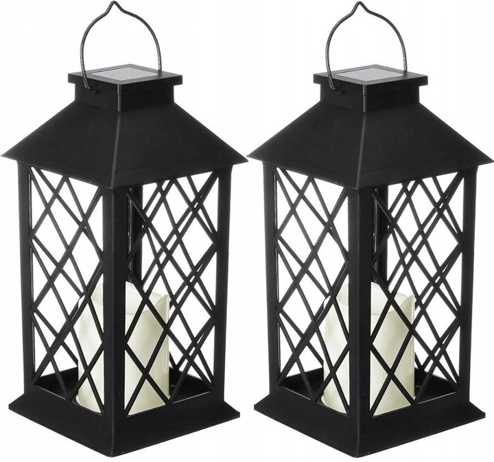 2x Znicz solarny LED Latarenka Lampion Czujnik Zmierzchu św. 10 000