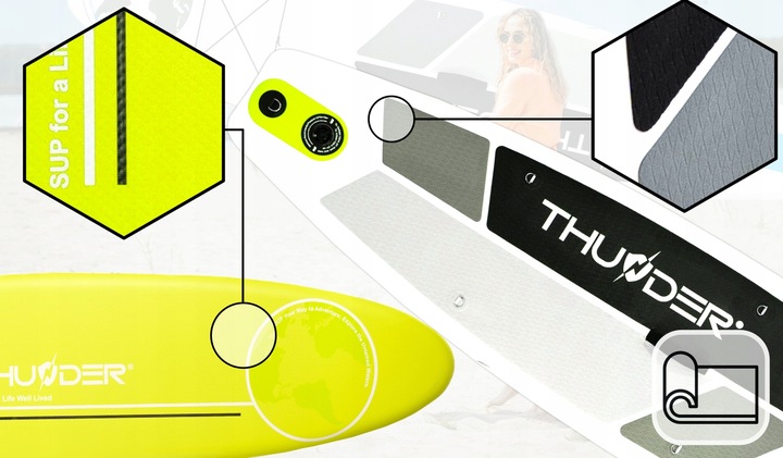 Deska do pływania STABILNA SUP paddle pompowana akcesoria 320CM plecak