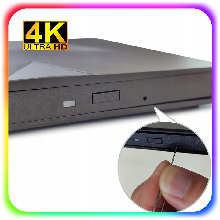 NAPĘD ZEWNĘTRZNY CD DVD ODTWARZACZ PŁYT PRZENOŚNY NAGRYWARKA HUB USB-C 3.0