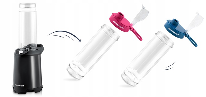 BLENDER KIELICHOWY SMOOTHIE DO KOKTAJLI BERDSEN 700W + 2 BUTELKI 0,57L