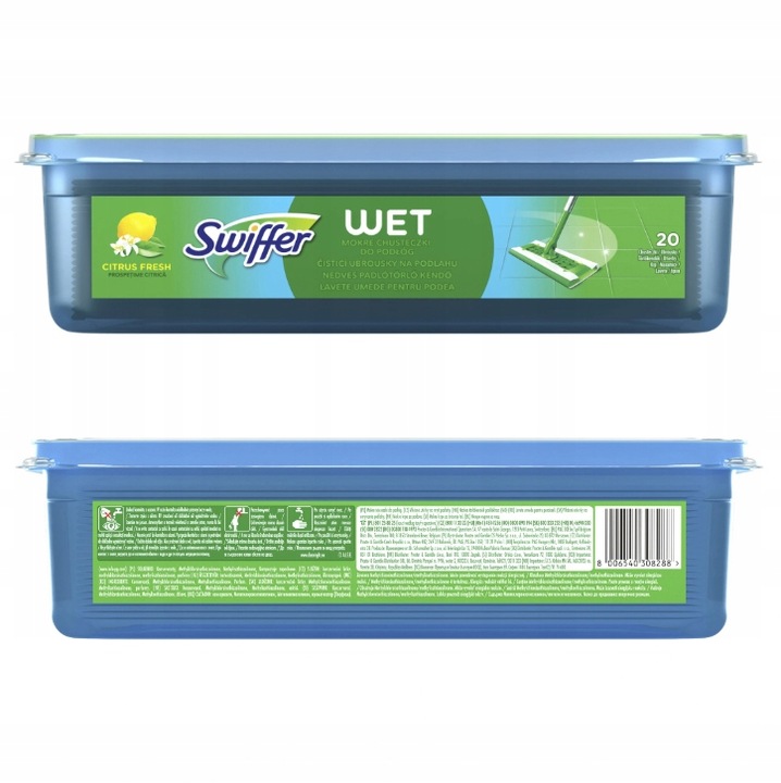 Swiffer Citrus Fresh, Ściereczki mokre do podłóg, wkłady wymienne, 20 sztuk