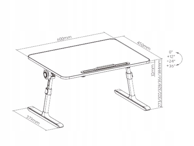 Elegancki Stolik PODSTAWKA STOJAK pod LAPTOPA Regulacja Wysokości Duży Blat