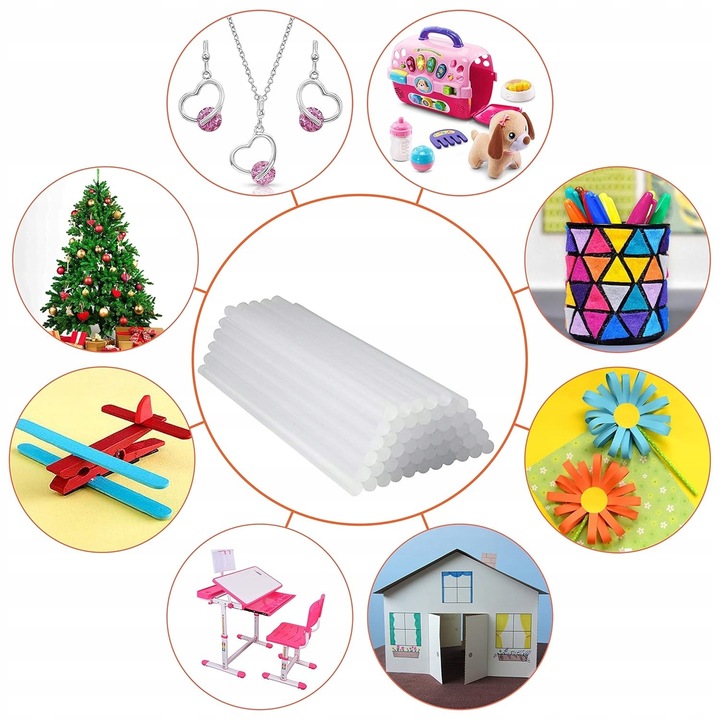 Klej na gorąco Wkłady klejowe do pistoletu 7x100mm 200 sztuk matowy