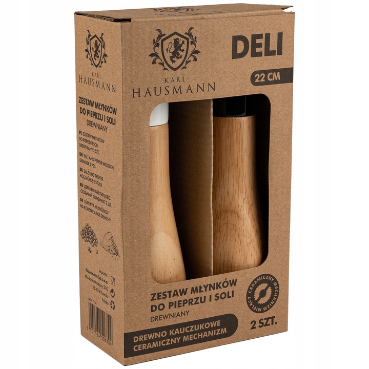 MŁYNEK DO PIEPRZU RĘCZNY ZESTAW 2 SZT MŁYNEK DO PIEPRZU I SOLI DREWNO