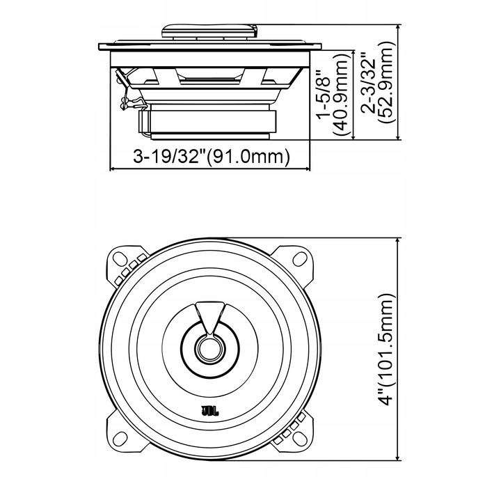 JBL Stage1 42F | 4" 320W | 10 cm / 100 mm Głośniki Samochodowe