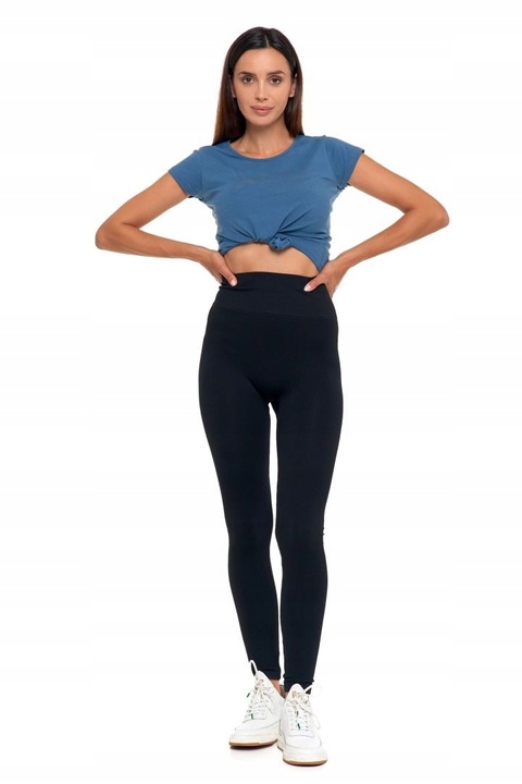 LEGGINSY DAMSKIE GETRY Z WYSOKIM STANEM LEGINSY MORAJ CZARNE KRYJĄCE L/XL