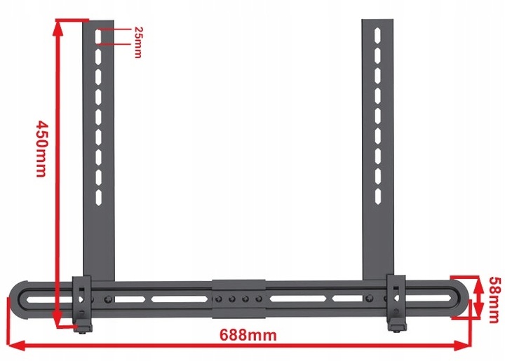 Uchwyt do Głośnika typu Soundbar pod i nad Telewizor Uniwersalny