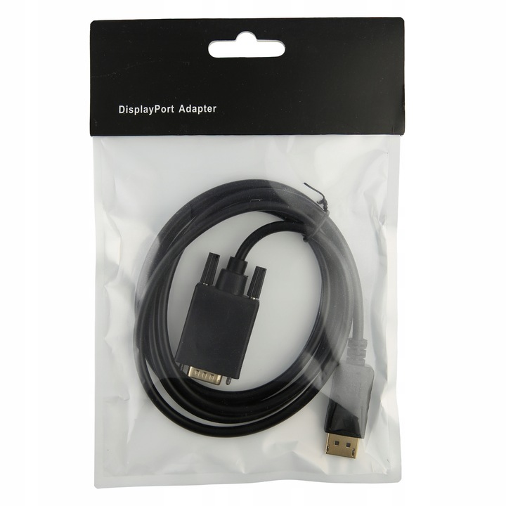 KABEL KONWERTER DISPLAY PORT VGA ADAPTER MONITORA DSUB PRZEJŚĆIÓWKA DP 1,8M