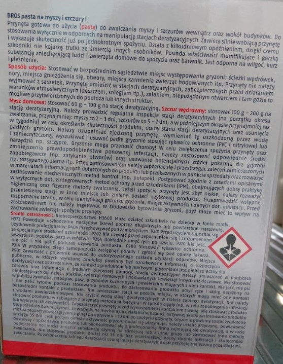 Trutka Bros Pasta Na Myszy I Szczury 1kg Skuteczna Przynęta Gryzonie