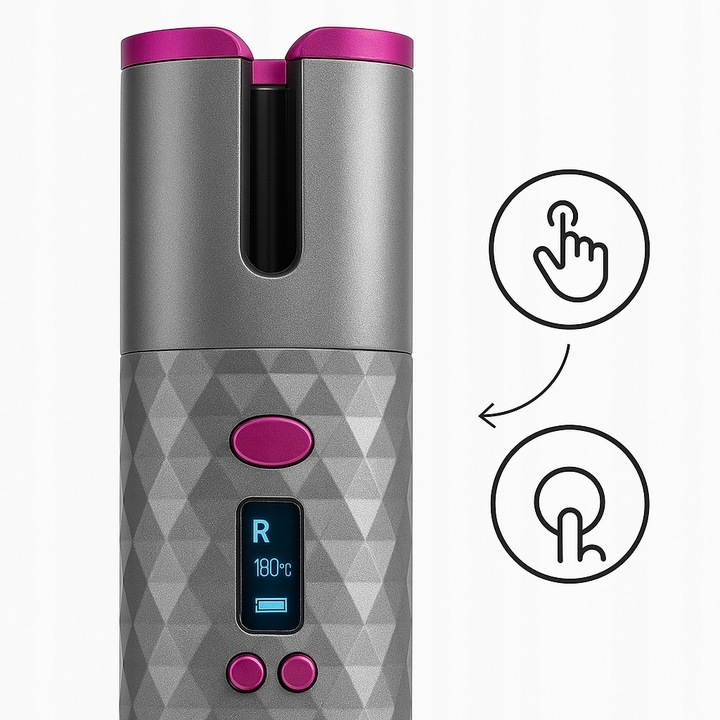 Bezprzewodowa lokówka automatyczna LCD fale loki obrotowa USB Do stylizacji