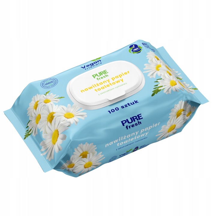 Pure Fresh Papier Toaletowy Nawilżany Rumianek 100 szt. x2