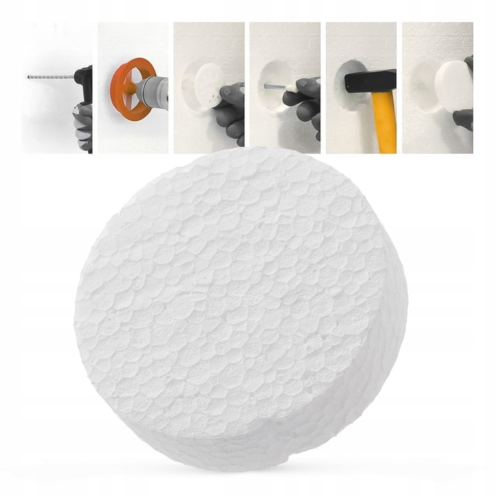 Zaślepki styropianowe 67 18 mm białe 100 szt frez do ociepleń ETICS