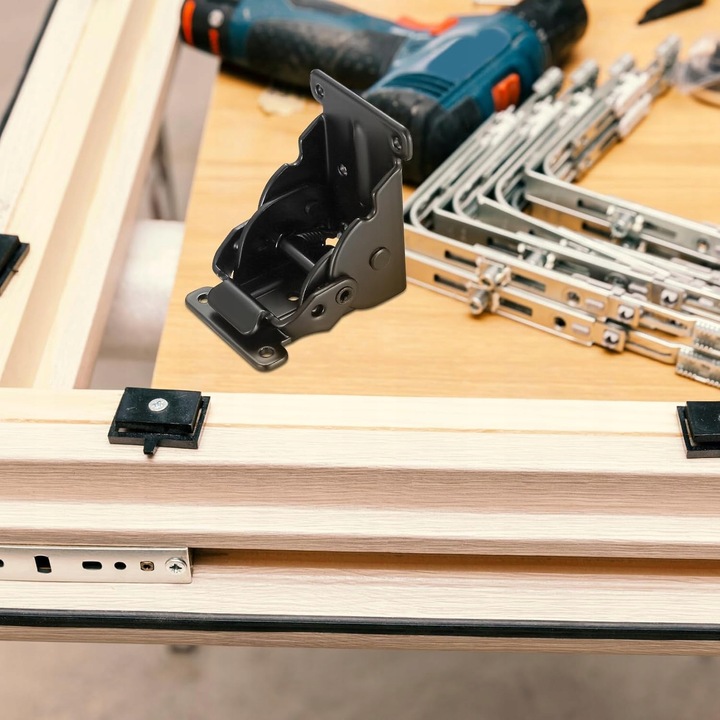 4x SKŁADANY ZAWIAS DO NÓG STOŁU 90° WSPORNIK PODTRZYMUJĄCY