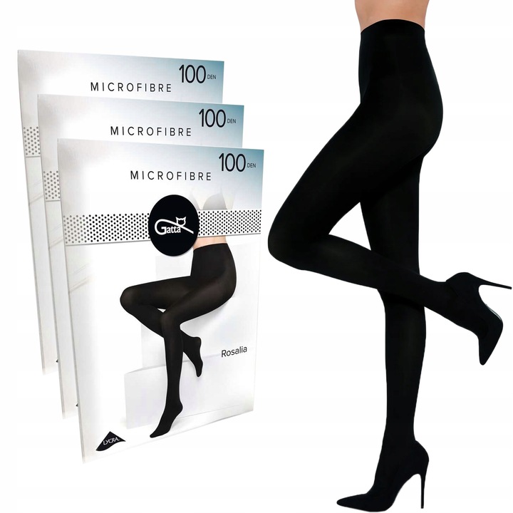 Ciepłe Grube Rajstopy Gatta Rosalia 100 Den Mocna Mikrofibra Matowe 3-PAK