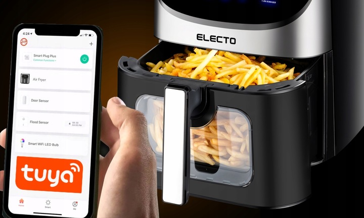 AIR FRYER FRYTKOWNICA BEZTŁUSZCZOWA DUŻA 8L 2000W APLIKACJA WIFI NA
