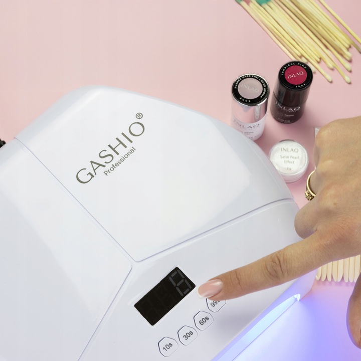 LAMPA DO PAZNOKCI UV LED DO ŻELI HYBRYDY 268W MOCNA DUAL LED LUSTRZANE DNO