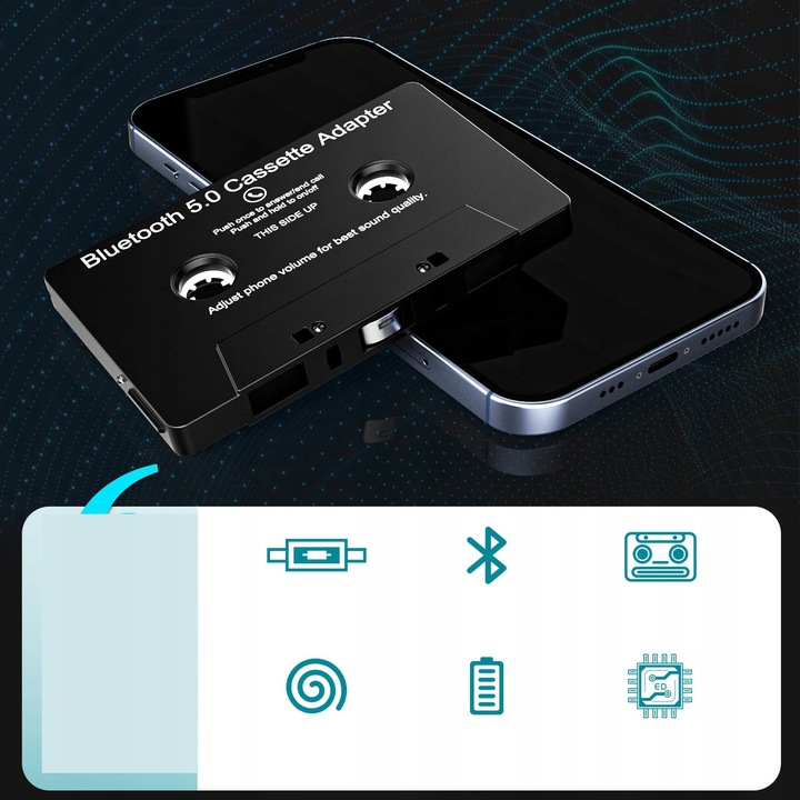 kaseta bluetooth 5.0 do radia adapter transmiter RADIA