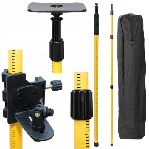 TYCZKA DO POZIOMICY LASEROWEJ 3 M STATYW LASER KRZYŻOWY KOLUMNA ROZPOROWA