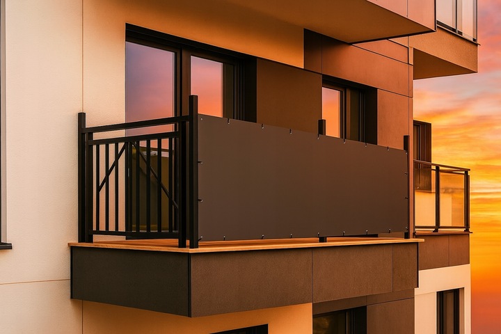 OSŁONA BALKONOWA na balkon, taras PP 1x5m- GRUBA+klipsy