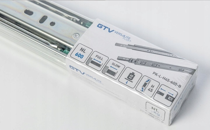 VERSALITE PLUS + prowadnica meblowa kulkowa 40 KG - 45 x 500 x 12,7 mm