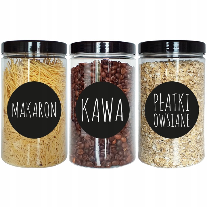 6szt pojemnik na żywność 1250ml słoik PET na produkty sypkie zestaw 1,25l