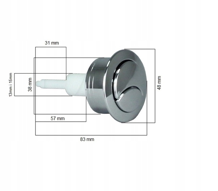 PRZYCISK SPŁUCZKI 3/6L CHROM
